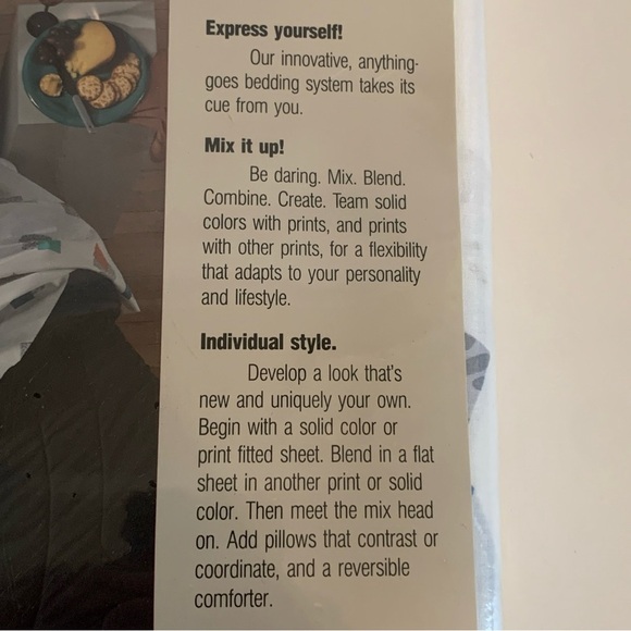 VTG Celebration Percale King Flat Sheet Multicolor Shadow Box 90’s Mervyn’s USA - Picture 6 of 11